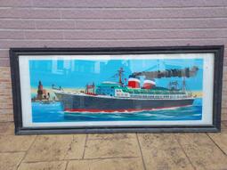 早期風水畫大船入港反鏡畫，讓藏。 價格比較,價格查詢,歷史價格詳細信息