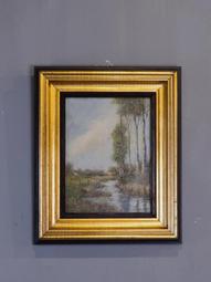 法國 全手繪 蒼翠 靜謐 樹林 全手繪 簽名 大幅 油畫 古董畫 pa0403【卡卡頌  歐洲古董】 歷史價格詳細信息