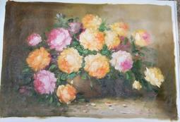 『府城畫廊-手繪油畫』牡丹花－花開富貴－70x80－(含框價)－有實體店面－請查看關於我聯繫－G1200 歷史價格詳細信息