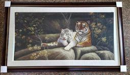 『府城畫廊-手繪油畫』動物畫－鸚鵡－筆法細膩－70x80－(含框價)－另有油畫國畫讓您挑選－有實體店面－G1444 歷史價格詳細信息