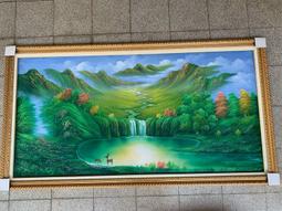 [ 丁銘畫廊 ] 大靠山-左右逢源-雙財入庫-旭日東昇 光茫 有朝氣-步步高升聚寶盆聚財圖-台灣畫家-油畫原作品含框大尺 歷史價格詳細信息