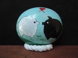 【有緣堂】-防水不退色~石頭彩繪~天然圓石[黃金鼠]高*寬*約41*42mm 歷史價格詳細信息