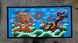 手工凸線製畫磁磚面 純手工藍底 中間有圓珠  騰雲龍  20x20公分 歷史價格詳細信息