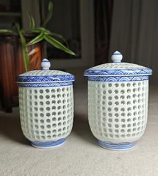 日本回流瓷器 有田燒 琴峰作 青花鏤空網紋蓋杯 歷史價格詳細信息