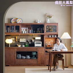 實木餐邊櫃餐廳靠牆一體高櫃櫥櫃儲物櫃組合家用簡約客廳酒櫃 歷史價格詳細信息
