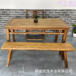 老榆木餐桌、茶臺、厚面餐檯農家樂 連鎖店飯店餐桌椅 歷史價格詳細信息
