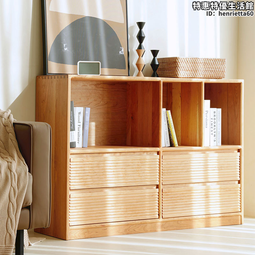 收納櫃北歐實木雜志簡約日式客廳書房書柜小戶型復古收納儲物柜山野 歷史價格詳細信息