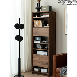 黑胡桃木全實木書櫃書架一體靠牆防塵玻璃翻門型收納櫃儲物展示櫃 歷史價格詳細信息