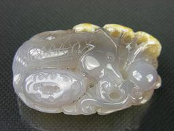 《紀老師的收藏》晶瑩剔透•鴻運當頭→天然晶洞共生金黃玉髓項鍊（聚財貔貅）→26B36U09  正能量-聚氣招財•心想事成•收藏增值 歷史價格詳細信息