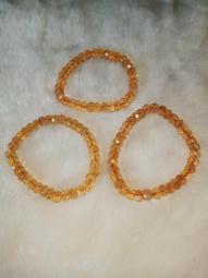 黃水晶（鑽切板型）純銀珠手環 歷史價格詳細信息