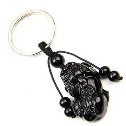 黑曜石貔貅鑰匙扣掛飾車鑰匙鍊汽車掛件吊墜創意飾品刻字高檔男士 歷史價格詳細信息