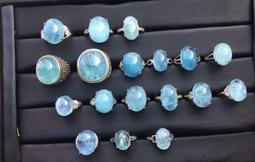 海藍寶形誡指 女純銀925藍託帕石鑽石橢圓形誡指男時尚個性情侶 歷史價格詳細信息