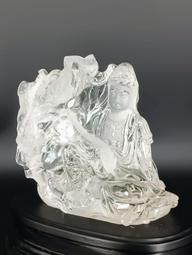 臺南城文創 天然AAA級白水晶 觀自在擺件 頂級雕工 放光料近全美 歷史價格詳細信息