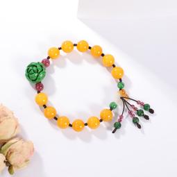 天然琥珀蜜蠟手鏈手串時尚百搭琥珀蜜蠟3圈手飾 歷史價格詳細信息