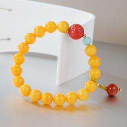 天然琥珀蜜蠟手鏈手串時尚百搭琥珀蜜蠟3圈手飾 歷史價格詳細信息