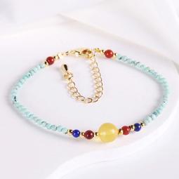 綠松石小米珠手串圓鏈子疊戴新中式純天然原礦極細復古風小眾藍苑~晴天 歷史價格詳細信息