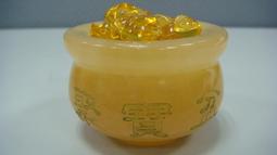 黃玉聚寶盆(小)[編號026]~~附六顆黃玉元寶 歷史價格詳細信息