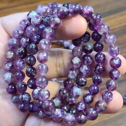 天然粉紫祖母晶方糖圓珠手錬紫色紫雲母祖母晶手串情侶水晶飾品 歷史價格詳細信息