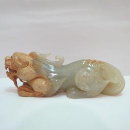 玉器 和闐玉 和田玉  貔貅 古董 明清 神獸啣靈草 和閒章 弦歌梄宴 PSQ03 歷史價格詳細信息
