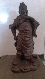 紫砂關公陶瓷實木擺件武財神關羽像客廳招財 歷史價格詳細信息