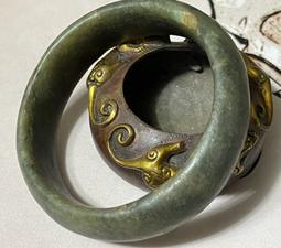 古玉【和闐青玉雙龍搶珠橢圓對鐲】 歷史價格詳細信息