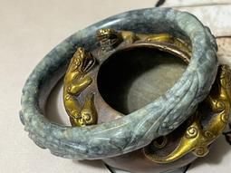 古玉【和闐青玉雙龍搶珠橢圓對鐲】 歷史價格詳細信息