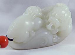 玉器 和闐玉 和田玉  貔貅 古董 明清 神獸啣靈草 和閒章 弦歌梄宴 PSQ03 歷史價格詳細信息