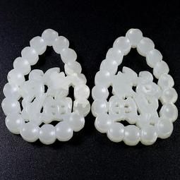 免運費 和闐玉和田玉籽料原皮飄金絲䝛貅項鍊吊墜一雙～大～H 玉體溫潤  小巧精緻 歷史價格詳細信息