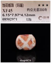 古絲路戰漢時期一線藥師剁珠（纏絲瑪瑙），精美藍沁，珠博公司評3817 歷史價格詳細信息