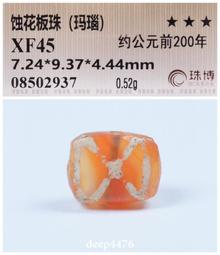 古絲路戰漢時期一線藥師剁珠（纏絲瑪瑙），精美藍沁，珠博公司評3817 歷史價格詳細信息