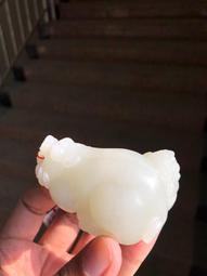 ⑦和闐玉糖料鑲嵌皮帶扣牛如意自動扣皮帶頭玉質細膩油 歷史價格詳細信息