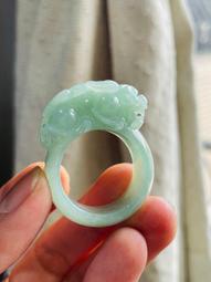 天然翡翠水潤貔貅扳指戒指a貨帶證免運613 歷史價格詳細信息