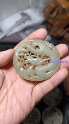 和田玉仿古龍鳳吊墜玉墜情侶款天然碧玉龍鳳項墜玉石項墜項鍊 歷史價格詳細信息