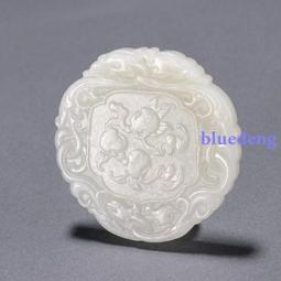 清朝和田白玉福壽齊眉掛件10493 歷史價格詳細信息