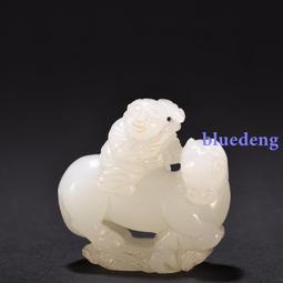 清代和田玉童子，童子執蓮，和田籽料青白玉，摩合羅化身，活潑可15074 歷史價格詳細信息