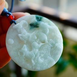 【天然緬甸玉 A貨翡翠 白底青 彌勒佛玉墜/笑面佛玉墜/財神彌勒佛玉佩/佛公玉佩】【紐約珠寶鑑定証書】順昌Y053 歷史價格詳細信息