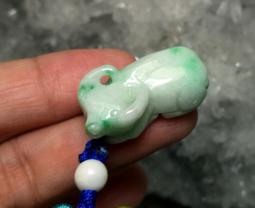 晶玉堂** 天然緬甸玉--A貨白底青玉扣--墜子9.48公克---不含項鍊** 歷史價格詳細信息