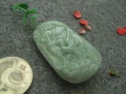 S1180玉珮❀翡翠玉A貨水潤豆綠貔貅仙鶴牌 掛件 吊墜 墜 項墜【緬甸玉翠軒】緬甸玉首飾品 歷史價格詳細信息