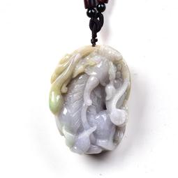 天然翡翠a特色怪裝黃翡一路有你吊墜項鏈掛件 和田玉 玉石 收藏 -642 歷史價格詳細信息