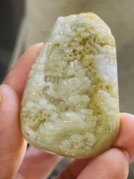 緬甸玉a貨翡翠 山水牌 黃加綠玉墜掛件 三彩飄花H173 歷史價格詳細信息