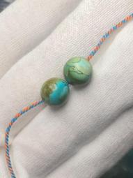 原礦綠松石高瓷長桶珠一顆9/17另一顆10/20毫米，純天然16523 歷史價格詳細信息