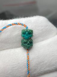 原礦綠松石高瓷長桶珠一顆9/17另一顆10/20毫米，純天然16523 歷史價格詳細信息