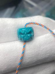 原礦綠松石高瓷長桶珠一顆9/17另一顆10/20毫米，純天然16523 歷史價格詳細信息