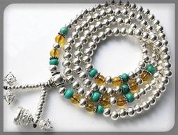 【雅之賞|藏傳|佛教文物】精品＊ 尼泊爾 藏銀鑲綠松石 嘎嗚~~B40  (附中國結繩) 歷史價格詳細信息