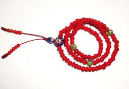 --吉品軒--紅琉璃唸珠(16mm*108顆)+老銀蜜臘墜飾--骨珠佛珠手珠金剛杵 珊瑚 #556-15 歷史價格詳細信息