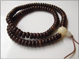 椰殼108顆念珠(質感古樸)手感優(金剛杵)^^甘丹佛教文物 歷史價格詳細信息