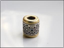 花帽 藏銀 藏銀配件 古銀 手鍊配件 串珠 diy 材料 編織手環 串珠手鍊 克羅心 銀飾許願祈福手衝浪繩【S-403】 歷史價格詳細信息