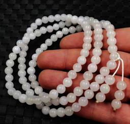 天然新疆和田玉羊脂白玉散珠圓珠diy手鏈項鏈串珠配手串散珠單珠 歷史價格詳細信息