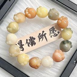 爪菩提手串~精工大尺寸奶白炭燒爪爪手錬天然文玩佛珠男女盤玩 歷史價格詳細信息