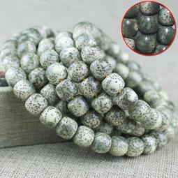 石玉料星月菩提單圈手串靈玉料原生態零脫脂帝王綠青花瓷桶珠佛珠 歷史價格詳細信息